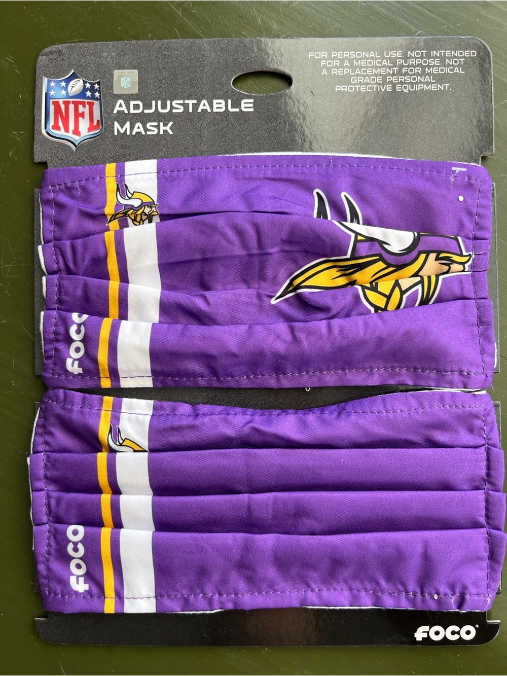 Minnesota Vikings adjustable masks